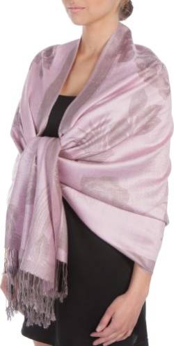 Sakkas Two Tone Rose Pashmina Schal/Stola/Wrap - Baby Pink/Grau von Sakkas