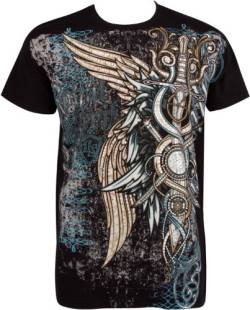 Wings and Swoderds T-Shirt aus Baumwolle für Männner - Schwarz/Medium von Sakkas