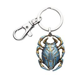 Salesone Blue Beetle Film Offizieller 3D Emaille Skarabäus – Offiziell lizenziertes DC Comics Blue Beetle Blauer Käfer 3D Schlüsselanhänger von Salesone