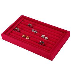 Mode Ring Display Box, Schmuck Display Tray Organizer Ohrring Halter Fall Box Showcase für 7 Slots Kann 50-70 Ringe halten(4#) von Salmue