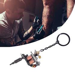 Salmue Tattoo Schlüsselbund, Tattoo Maschine Modell Schlüsselanhänger, tragbare Mode Charme Mini Tattoo Maschine Keychain Modell Schlüsselbund Schlüsselring Tattoo Versorgung Anhänger Ornamen(CX-3) von Salmue