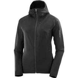 Salomon Damen Midlayer Hoodie Jacke, Tiefschwarz, Medium von Salomon