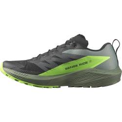 Salomon Herren Sense Ride Traillaufschuhe, Black Laurel Wreath Green Gecko, 48 EU von Salomon