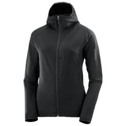 Salomon - Women's Essential Light Warm Full Zip Hoodie - Fleecejacke Gr L schwarz von Salomon