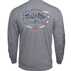 Salt Life Herren Amerishield Langarm-Shirt, Klassische Passform T, Athletic meliert, XL von Salt Life