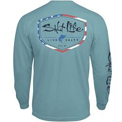 Salt Life Herren Amerishield Langarm bequemer Passform T-Shirt, Seegrün, XX-Large von Salt Life