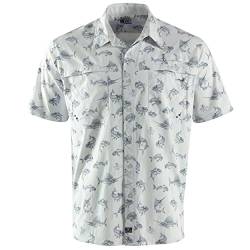 Salt Life Herren Fisn 'N Bones Kurzärmliges Performance-Hemd Button-Down-Shirt, beige, Large von Salt Life