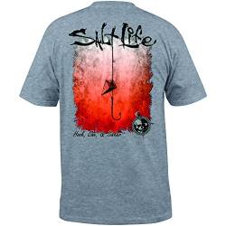 Salt Life Herren Hook Line and Sinker kurzen Ärmeln, Bequeme Passform T-Shirt, Athletic Heather, XX-Large von Salt Life