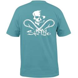 Salt Life Herren Kurzärmliges Hemd mit Totenkopf und Haken, Klassische Passform T-Shirt, Seegrün, X-Large von Salt Life