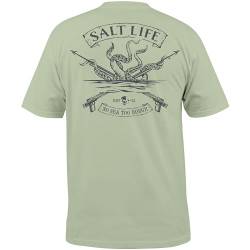 Salt Life Herren Octo Spears Kurzarm klassischer Passform T-Shirt, Meeresschaum, Medium von Salt Life