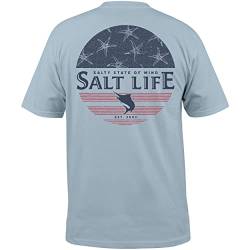 Salt Life Herren Salty Honor kurzen Ärmeln, Klassische Passform Hemd, Blauer Stein, L von Salt Life