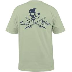 Salt Life Herren Totenkopf-und Stangenmotiv, Kurze Ärmel, Bequeme Passform T-Shirt, Seafoam, Large von Salt Life