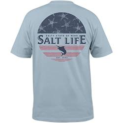 Salt Life Salty Honor Herren-T-Shirt mit kurzen Ärmeln, Blue Stone, Mittel von Salt Life