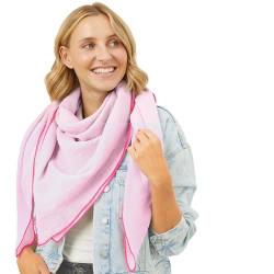 Salt & Sand Musselin Tuch Damen PREMIUM QUALITÄT/Schals & Tücher für Damen/Halstuch Damen/XXL Damen Schal aus 100% Baumwolle - ÖKO-TEX 100 - besonders hautfreundlich (rosa mit pink) von Salt & Sand