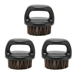 3-teilige Bartbürste für Männer, Gratfrei, Runder Griff, Komfortable Verwendung, Praktische Gesichtsbartreinigung, Rasierpinsel von Saluaqui