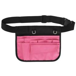 Saluaqui Krankenschwester-Gürteltasche, Mehrere Fächer, Mehrere Fächer, Ausweishalter, Oxford-Stoff-Hüfttasche für Studenten und Krankenschwestern (PINK) von Saluaqui