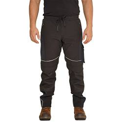 Sam Caan® Hi Viz Trousers Reflektierenden Hose Herren Arbeitshose Fluoreszierenden Warnschutz Hose Wasserfest Cargohose Soft Shell Arbeitskleidung von Sam Caan