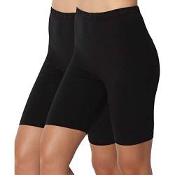 2er Pack Slip Shorts für Frauen unter dem Kleid, Bequeme, Glatte Yoga-Shorts, Workout-Biker-Shorts, Nahtlose Anti-Reibungs-Sicherheitshöschen, Legging-Slips, Lange Slips für den Sport von SamHeng