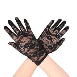 Frauen kurze elegante Spitzenhandschuhe, Damen Blumen Spitzenhandschuhe Vintage Opera Handschuhe 1930er Handschuhe für Frauen Damen und Mädchen Abend Hochzeit Tea Party Prom Cosplay von SamHeng