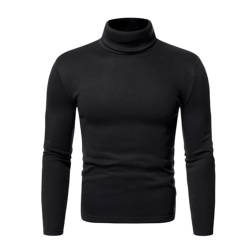 Rollkragenpullover für Herren, langärmelige einfarbige Fleece Oberteile, Slim-Fit Rollkragenpullover, Winter Thermo Basisschicht Oberteil, schlichtes, warmes Hemd Basic-Oberteile für Freizeit Arbeit von SamHeng