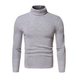 Rollkragenpullover für Herren, langärmelige einfarbige Fleece Oberteile, Slim-Fit Rollkragenpullover, Winter Thermo Basisschicht Oberteil, schlichtes, warmes Hemd Basic-Oberteile für Freizeit Arbeit von SamHeng