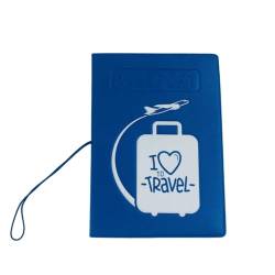 SamHeng Reisepasshülle PU-Lede Reisepasshülle Organizer mit Geldbörse für Kreditkarten Geld Geschäftsausweis Reiseschutz für Damen und Herren(Blau) von SamHeng