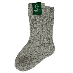 SamWo 100% Schafwoll-Socken, dicke warme Wintersocken wie handgestrickt, 39-41, Grau Melliert von SamWo