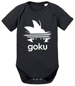 Adi Goku Dragon Son Baby Ball Strampler Bio Baumwolle Body Jungen & Mädchen 0-12 Monate, Größe:56/0-2 Monate, Farbe:Schwarz von Sambosa