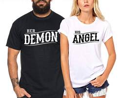 Demon Angel - Partner-T-Shirt Damen und Herren - 2 Stück - Couple-Shirt Geschenk Set für Verliebte - Partner-Geschenke - Bestes Geburtstagsgeschenk - Partnerlook von Sambosa