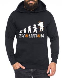 Evolution Nerd Herren Hoodie One Goku Dragon Master Son Ball Vegeta Turtle Roshi Piece Golds Db, Farbe:Schwarz;Größe:3XL von Sambosa