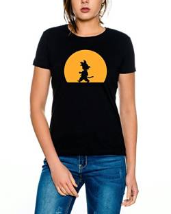 Goku Walk Dragon Vegeta Ball Son Goku Roshi DBZ Damen T-Shirt, Farbe:Schwarz;Größe:L von Sambosa