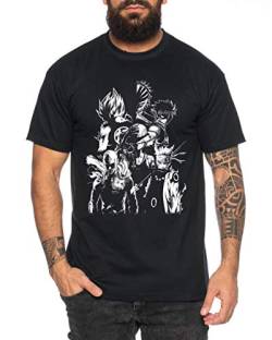 Heroes One Manga Helden Herren T-Shirt Anime Piece, Farbe:Schwarz, Größe:XL von Sambosa