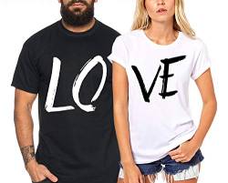 Lo Ve - Partner-T-Shirt Damen und Herren - 2 Stück - Couple-Shirt Geschenk Set für Verliebte - Partner-Geschenke - Bestes Geburtstagsgeschenk - Partnerlook von Sambosa