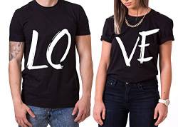 Love King Queen Partner Look Pärchen Valentinstag T-Shirt Set, Größe:L;Partner Shirts:Damen T-Shirt Weiß von Sambosa