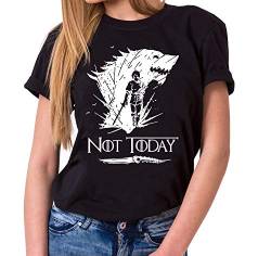 Not Today II - T-Shirt Damen Targaryen Thrones Game of stark Lannister Baratheon Daenerys Khaleesi tv blu-ray DVD, Farbe:Schwarz, Größe:XL von Sambosa