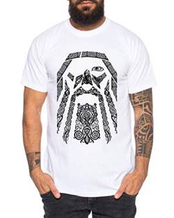 Odin - Herren T-Shirt Odin Raben Wikinger Wodan Valhalla Rising Walhalla Vikings, Größe:XXL, Farbe:Weiß von Sambosa
