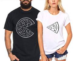 Pizza - Partner-T-Shirt Damen und Herren - 2 Stück - Couple-Shirt Geschenk Set für Verliebte - Partner-Geschenke - Bestes Geburtstagsgeschenk - Partnerlook von Sambosa