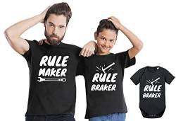 Rule Maker Braker - T-Shirt Papa Vater Sohn Kind Baby Strampler Body Partnerlook von Sambosa