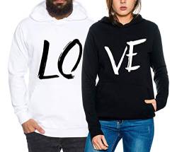 Sambosa Love King Queen Partner Look Pärchen Valentinstag Hoodie, Größe:3XL, Partner Hoodies:Herren Hoodie Schwarz von Sambosa