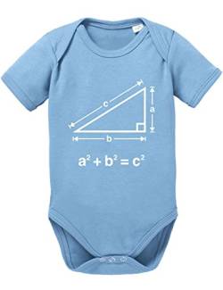 Satz des Pythagoras Baby Strampler Body, Größe:68;Farbe:Babyblau von Sambosa