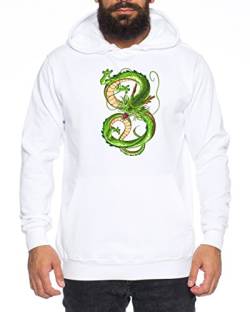 Shenron Nerd Herren Hoodie One Goku Dragon Master Son Ball Vegeta Turtle Roshi Piece Golds Db, Farbe:Weiss;Größe:XL von Sambosa