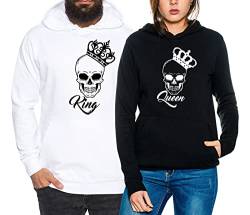 Skull King Queen - Partner-Hoodie Damen und Herren - 2 Stück-Couple-Kapuzenpullover Geschenk Set für Verliebte - Partner-Geschenke - Bestes Geburtstagsgeschenk - Partnerlook von Sambosa