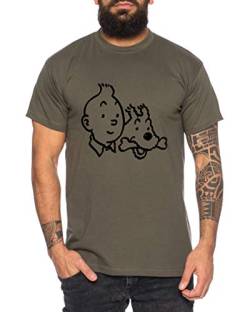 Tim Herren T-Shirt Cooles Struppi lustiges Fun Shirt, Größe:XL, Farbe:Khaki von Sambosa