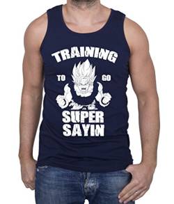 Train Super Sayin Herren Tank Top Goku Dragon Master Son Ball Vegeta Turtle Roshi Db, Farbe:Dunkelblau;Größe:L von Sambosa