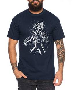 Vega Bruch Herren T-Shirt One Goku Dragon Master Son Ball Vegeta Turtle Roshi Piece Golds Db, Farbe:Dunkelblau, Größe:XXL von Sambosa