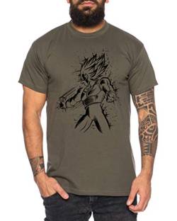 Vega Bruch Herren T-Shirt One Goku Dragon Master Son Ball Vegeta Turtle Roshi Piece Golds Db, Größe:L, Farbe:Khaki von Sambosa