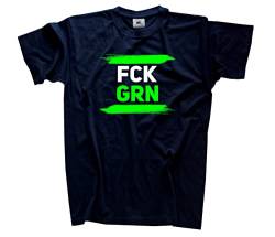 FCK GRN Fu_k Grün Grüne T-Shirt Navy L Klassisch Rundhals Kurzarm von Sammys Shirt Store