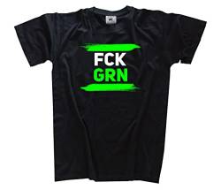 FCK GRN Fu_k Grün Grüne T-Shirt Schwarz XL Klassischer Schnitt Rundhals von Sammys Shirt Store