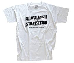 Selbstdenker gleich Staatsfeind-Das Beste Deutschland Aller Zeiten T-Shirt Weiss L von Sammys Shirt Store