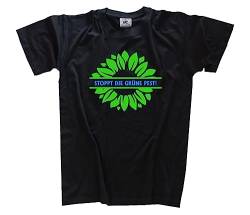 Stoppt die grüne Pest II T-Shirt Schwarz XXL Klassisch Kurzarm Rundhals von Sammys Shirt Store